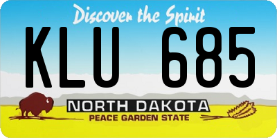 ND license plate KLU685