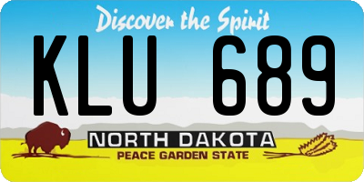 ND license plate KLU689