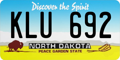 ND license plate KLU692