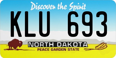 ND license plate KLU693