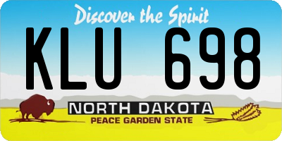 ND license plate KLU698