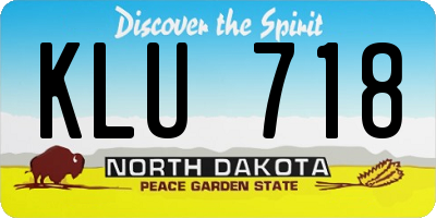 ND license plate KLU718