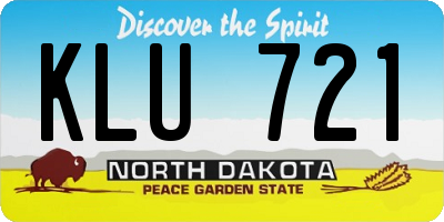 ND license plate KLU721
