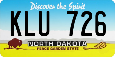 ND license plate KLU726
