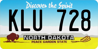 ND license plate KLU728