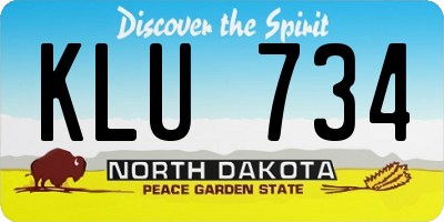 ND license plate KLU734