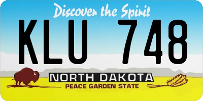 ND license plate KLU748