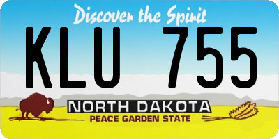 ND license plate KLU755