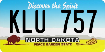 ND license plate KLU757