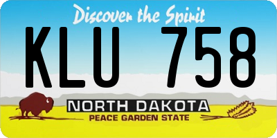ND license plate KLU758