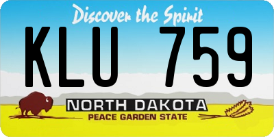 ND license plate KLU759