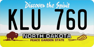 ND license plate KLU760