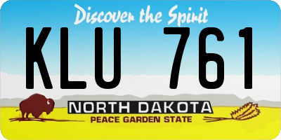 ND license plate KLU761
