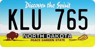 ND license plate KLU765