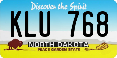 ND license plate KLU768