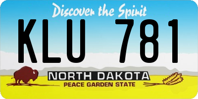ND license plate KLU781