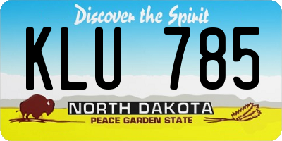ND license plate KLU785