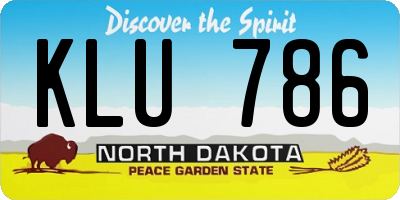 ND license plate KLU786