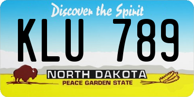 ND license plate KLU789
