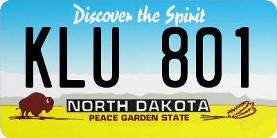 ND license plate KLU801