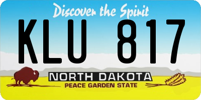 ND license plate KLU817
