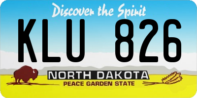 ND license plate KLU826