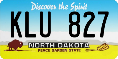 ND license plate KLU827
