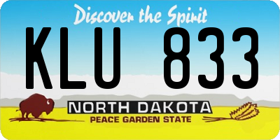 ND license plate KLU833