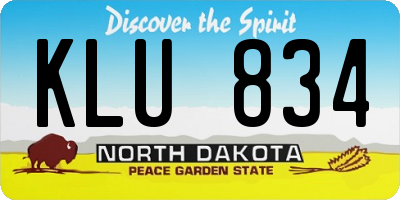 ND license plate KLU834