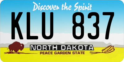 ND license plate KLU837