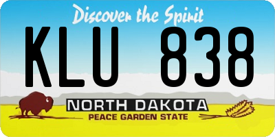 ND license plate KLU838