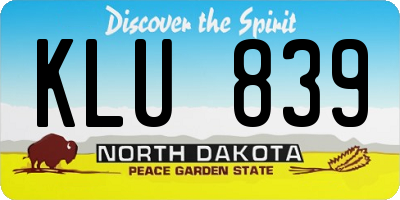 ND license plate KLU839