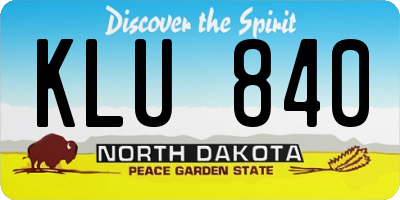 ND license plate KLU840