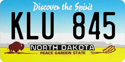 ND license plate KLU845