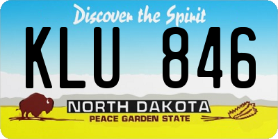 ND license plate KLU846