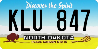 ND license plate KLU847