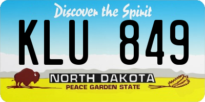 ND license plate KLU849