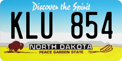 ND license plate KLU854