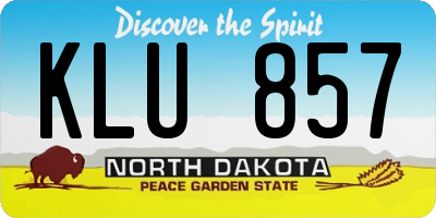 ND license plate KLU857