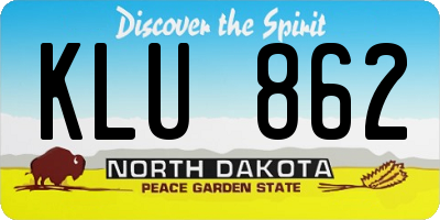 ND license plate KLU862