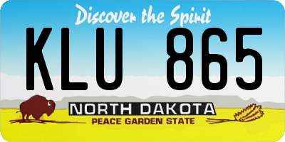 ND license plate KLU865