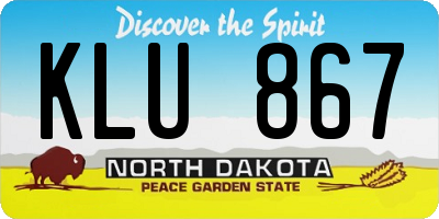 ND license plate KLU867