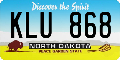 ND license plate KLU868