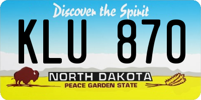 ND license plate KLU870