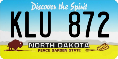 ND license plate KLU872
