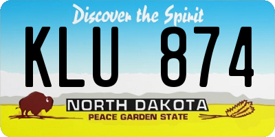 ND license plate KLU874
