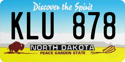 ND license plate KLU878