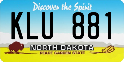 ND license plate KLU881