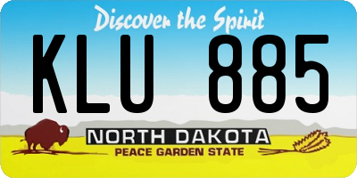 ND license plate KLU885