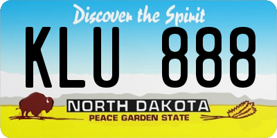 ND license plate KLU888